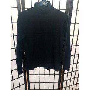 L.L. Bean Shirt Black Turtle Neck Long Sleeve Size Small Stretch Knit Pullover
